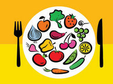 卡通西餐食物海报矢量图