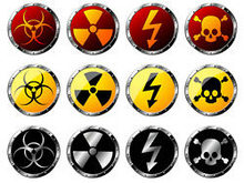 核辐射危险警告标志矢量图