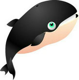 卡通动物鲸鱼PSD素材