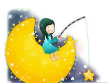 韩国插画儿童模板PSD源文件—月亮上的童话(6)