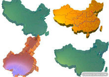 立体中国地图PSD源文件