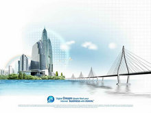 海景城市跨海大桥景观PSD素材