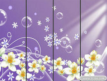紫色背景强化玻璃移门PSD素材