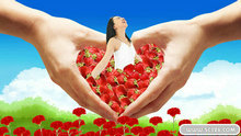 爱心草莓女人创意设计PSD素材
