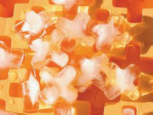 橙色X形冰块高清图片