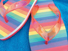 彩虹夹脚凉鞋高清图片