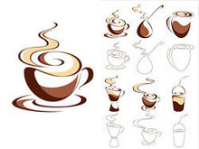 抽象咖啡图形矢量图-1