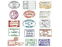 护照邮票印章03矢量图