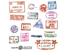 护照邮票印章01矢量图