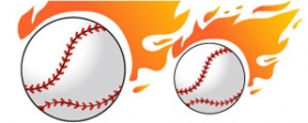 棒球与火焰矢量图