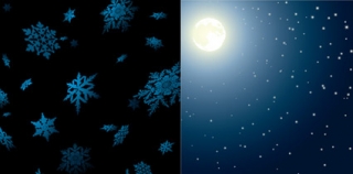 月光与雪花矢量图