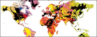 缤纷色彩的世界地图矢量图