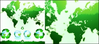 绿色的地球环保主题矢量图