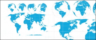世界地图与地球矢量图