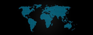 蓝色点组成的世界地图矢量图