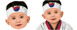 韩国儿童人物矢量图-4