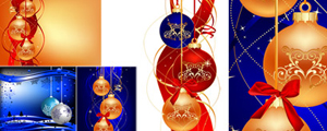 4款精美圣诞节装饰球矢量图
