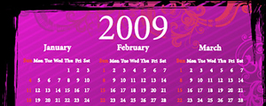 2009花纹日历矢量图