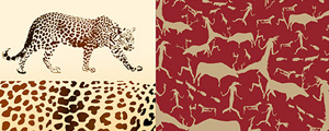 豹纹与动物背景矢量图