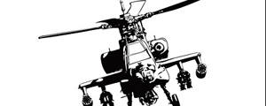 黑白直升机矢量图素材