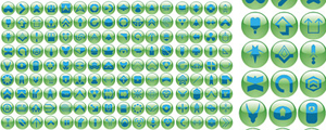 绿色水晶圆球符号按钮图标矢量图