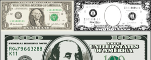 美元纸币钞票矢量图