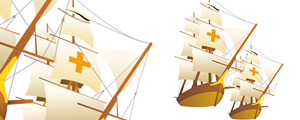 古代帆船矢量图