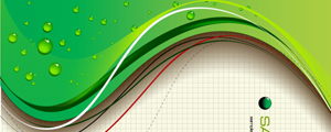 绿色水珠动感线面矢量图