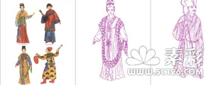 古代中国传统服饰矢量图-2