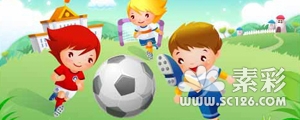 可爱儿童足球运动矢量图2