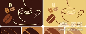 咖啡杯咖啡豆矢量图