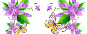 紫色花卉文本框矢量模板素材