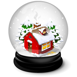 小房子圣诞节水晶球
