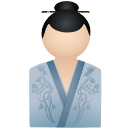 Kimono women blue 蓝色日本和服女人