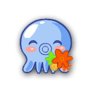 蓝色章鱼送鲜花