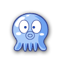 蓝色章鱼 可爱表情