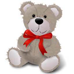 teddybear_redribbon 熊玩具