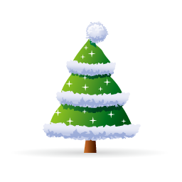 圣诞树雪帽图标