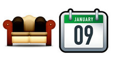 沙发和日历PNG图标