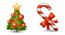 质感和巧克力风格的圣诞PNG图标