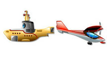 潜艇和飞机PNG图标