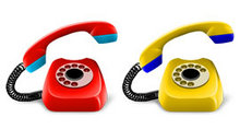 4色老式电话PNG图标