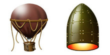 热气球和古代仪器PNG图标