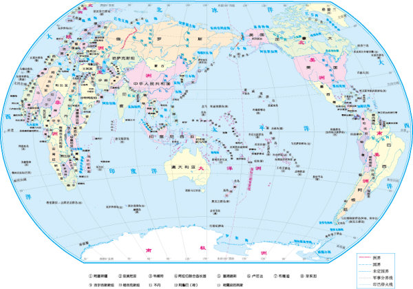 世界地图中文版矢量图 矢量地图素材 素彩网