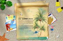 韩国海滩夏季海报PSD素材3组