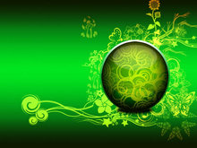 绿色古典花纹背景PSD素材
