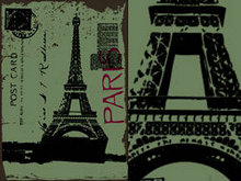 复古风格海报巴黎铁塔矢量图