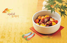 韩国美食料理土豆牛肉PSD素材