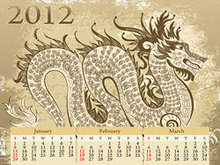 2012龙年日历矢量图