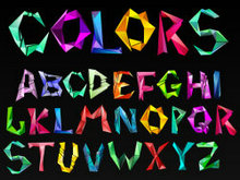 彩色折纸字母设计系列11矢量图